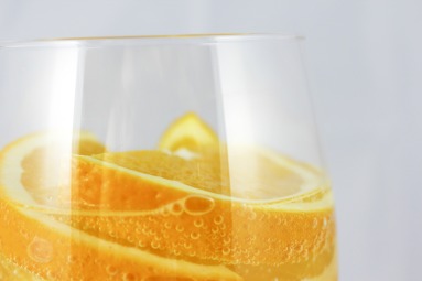 water with oranges
